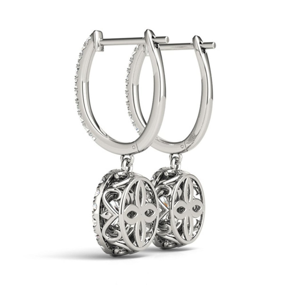 925 Silver Round Plated Cz Drop Earrings For Women, Fb16fa1121